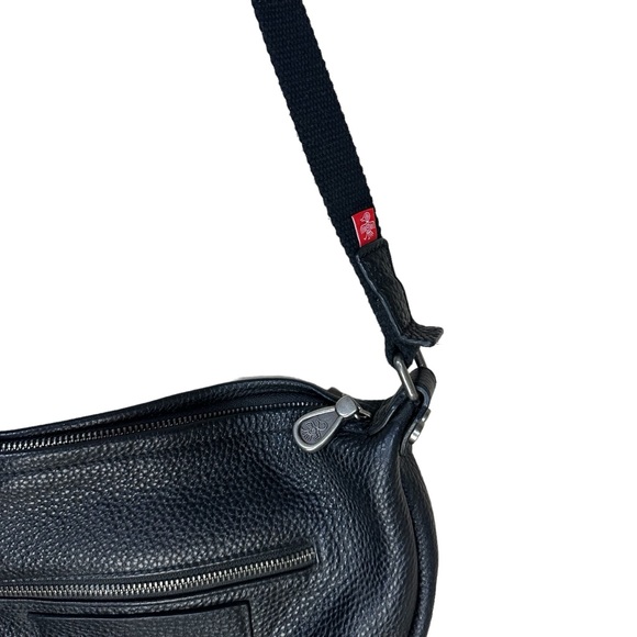 Orabird I am bird hobo black leather shoulder bag purse metal bird accent - Picture 7 of 9